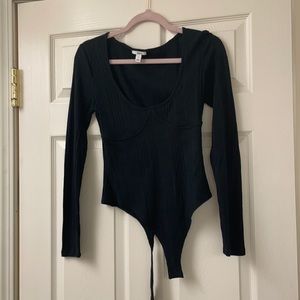 Black long sleeve body suit